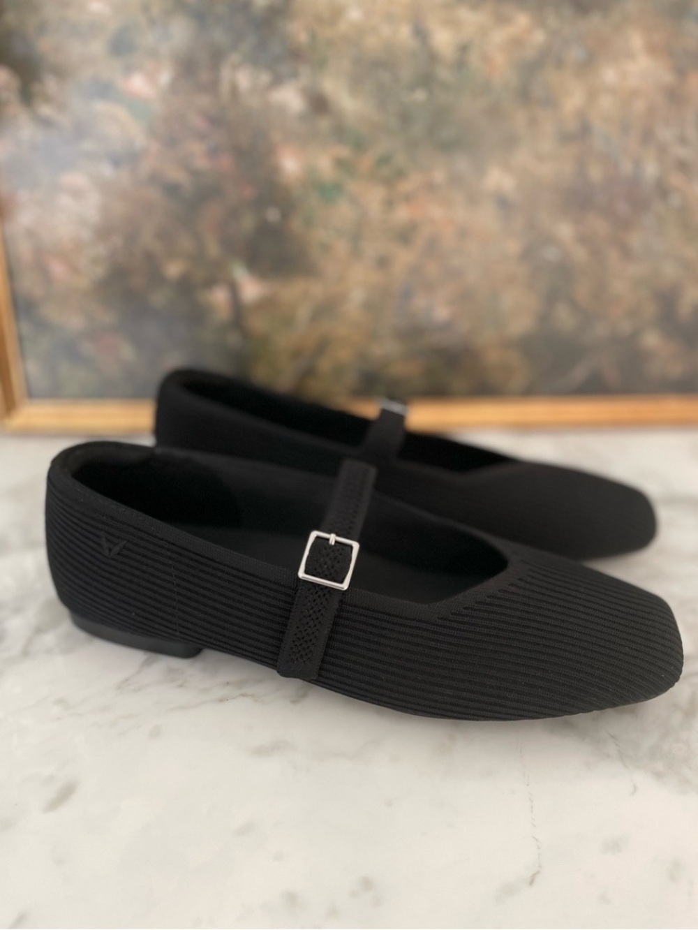 VIVAIA Margot Mary Jane Square Toe Flats Black Sz 10 (41.5) Sustainable Slip on - Picture 7 of 10